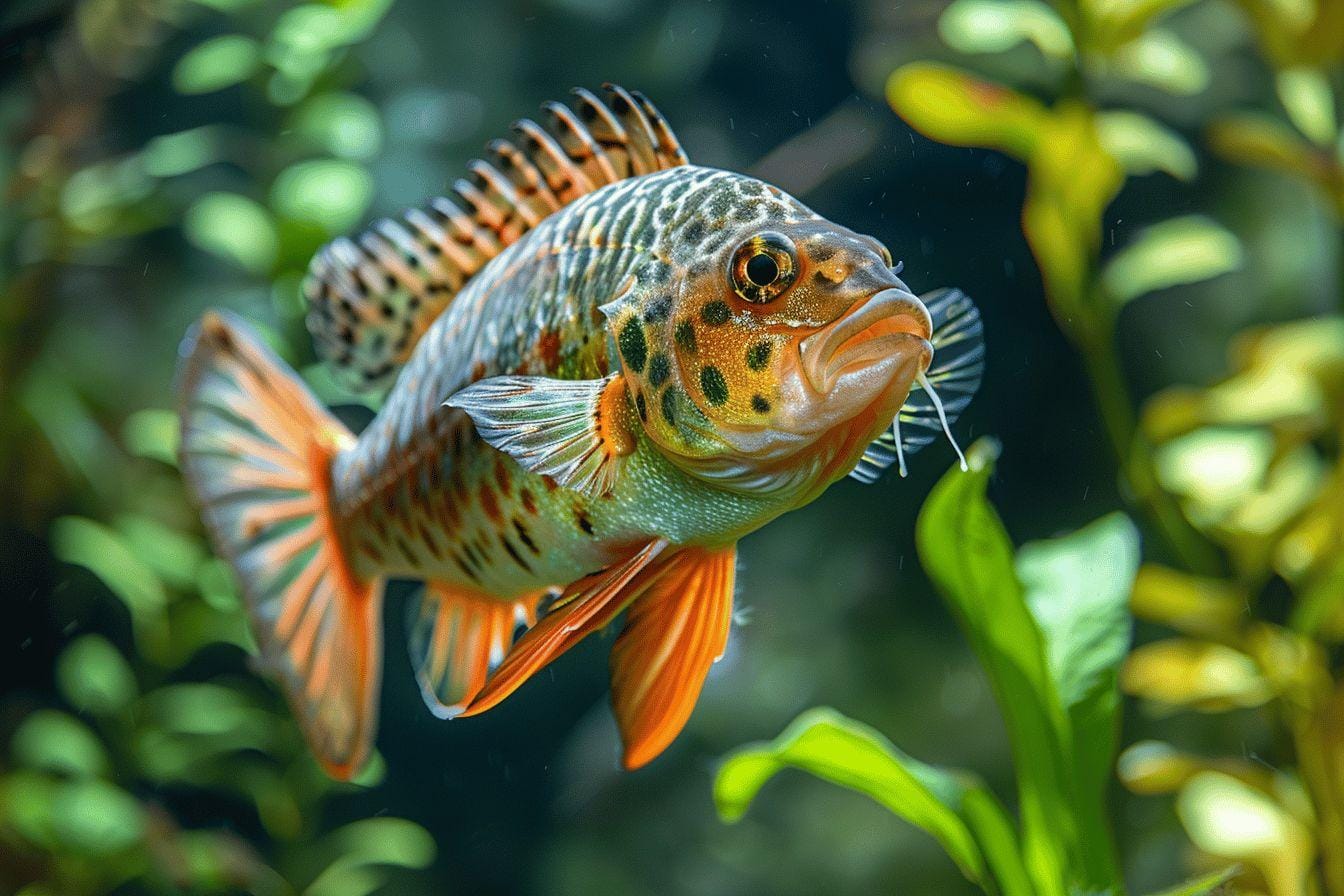 Poisson rouge au fond de l’aquarium