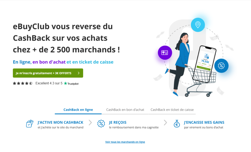 aperçu de la plateforme ebuyclub pour piloter ses remboursements