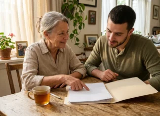 Déclarer un don familial : éviter les taxes grands mere et petit fils discutent documents 7156